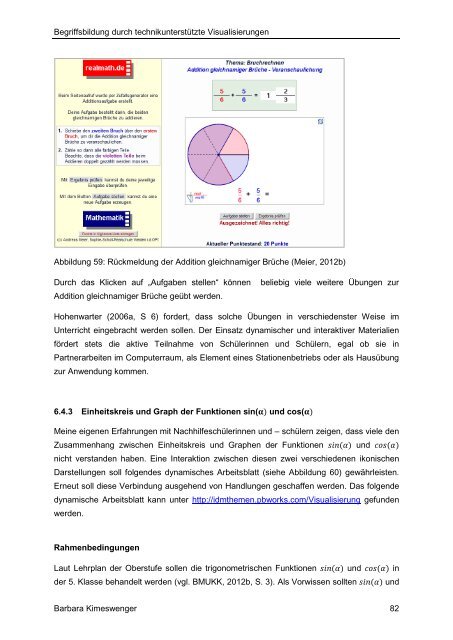 Visualisierung in der mathematischen Begriffsbildung - PBworks