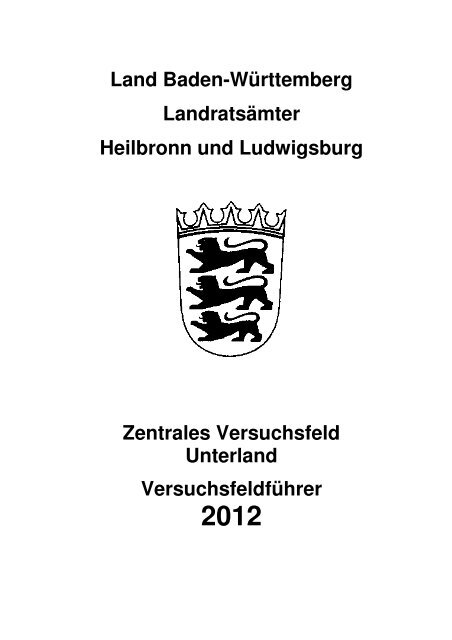 Versuchsfeldführer 2012 gesamt - Baden-Württemberg