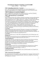 Protokoll der Hauptversammlung vom 07.03.2008 - GSV Dürnau