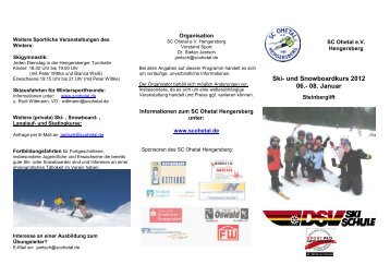 Skikurs Flyer - SC Ohetal