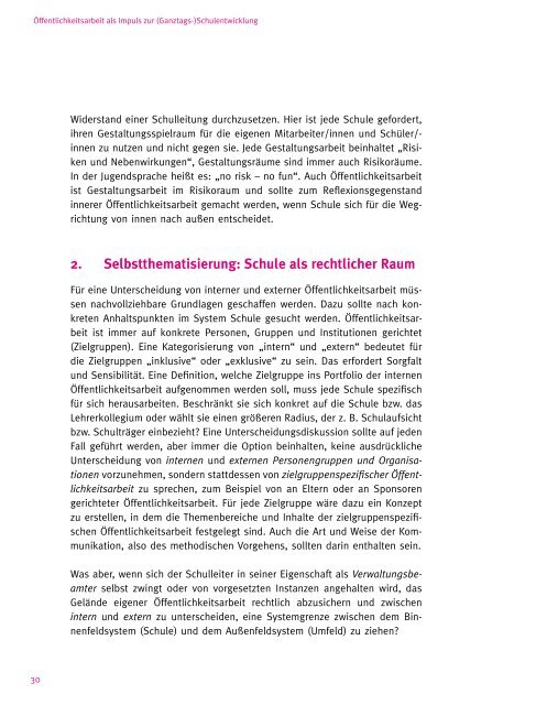 öffentlichkeitsarbeit als impuls zur (ganztags-)schulentwicklung