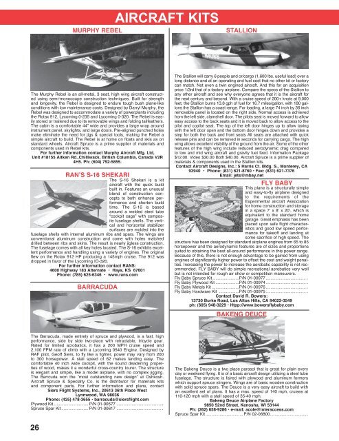 AIRCRAFT SPRUCE KITS - SkyShop