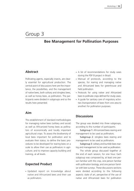 Bees as pollinators in Brazil - USP