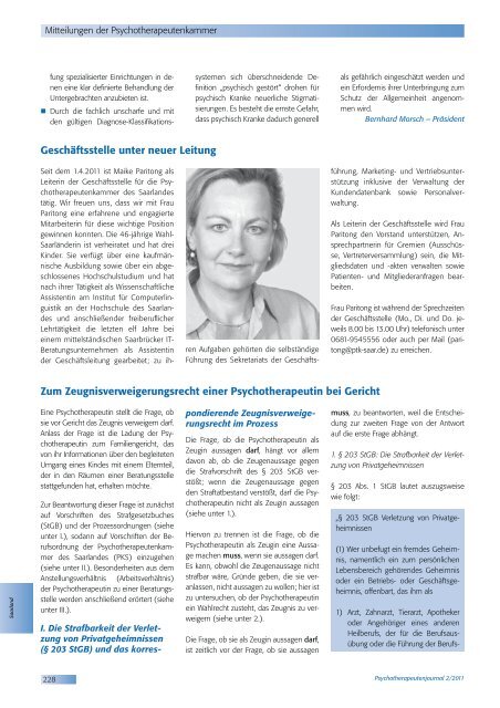 Psychotherapeutenjournal 2/2011 - medhochzwei Verlag GmbH