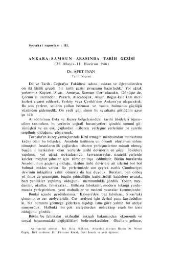 Ankara — Samsun arasında tarih gezisi