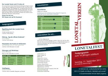 Programm-Flyer von Lonetal-Fest - Stadt Langenau