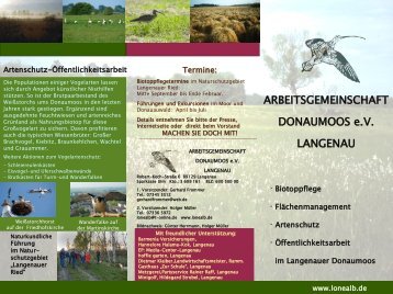 Flyer der Arbeitsgemeinschaft Donaumoos e.V.