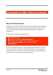 Businessplan für KMU - Blick in die Zukunft - GLKB