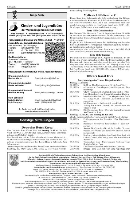 21. - 23. Juli 2012 - Verbandsgemeinde Schweich