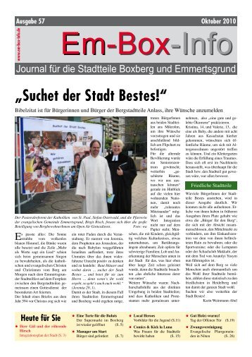 „Suchet der Stadt Bestes!“ - Em-Box-Info