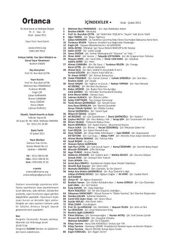 Sayı 31- OCAK / ŞUBAT 2011 PDF Formatında indirmek