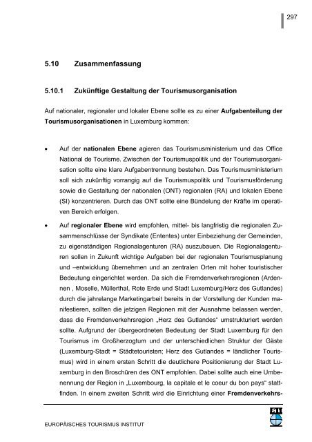 Überprüfung der Umsetzung des strategischen Tourismuskonzeptes