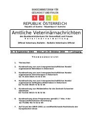 Amtliche Veterinärnachrichten - Bundesministerium für Gesundheit