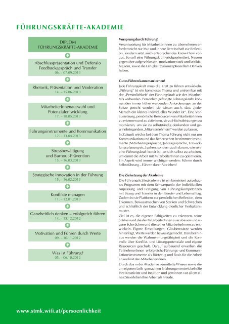 Der Folder zum Lehrgang als Download (344KB) - WIFI Steiermark