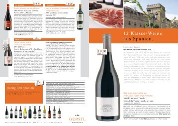 12 Klasse-Weine aus Spanien. - Gerstl Weinselektionen