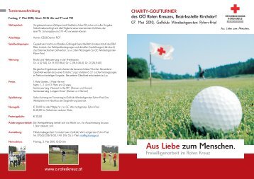 Einladung Charity Golfturnier des Roten Kreuzes am 07 - Golf & Ski ...