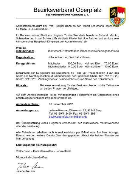 Bezirksverband Oberpfalz - Nordbayerischer Musikbund