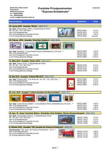 Express-Schatztruhe - Briefmarken HALLER