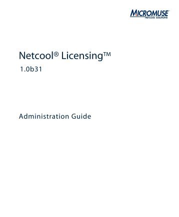 Netcool Licensing Administration Guide 1.0b31 - e IBM Tivoli ...