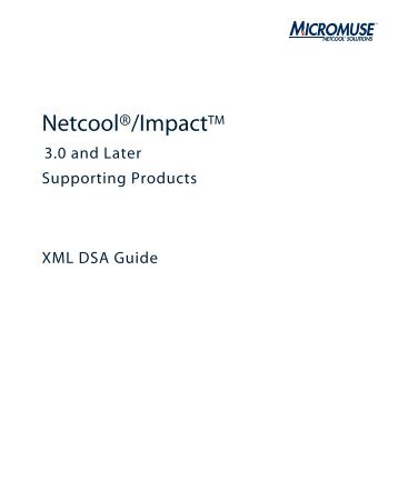 Netcool/Impact XML DSA Guide 3.0 and Later - e IBM Tivoli ...