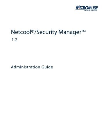 Netcool/Security Manager Administration Guide 1.2 - e IBM Tivoli ...
