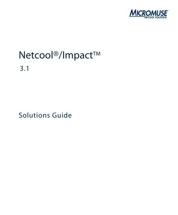 Netcool/Impact Solutions Guide 3.1 - e IBM Tivoli Composite - IBM