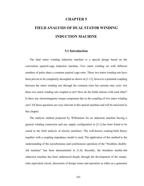 an investigation of dual stator winding induction machines