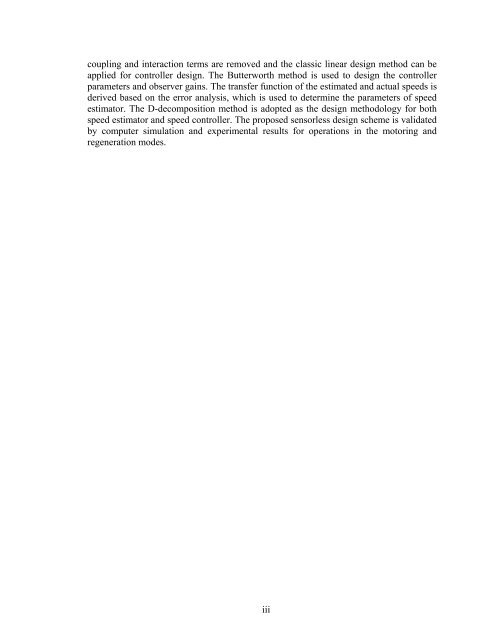 an investigation of dual stator winding induction machines