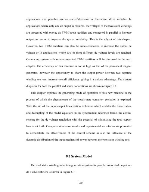 an investigation of dual stator winding induction machines