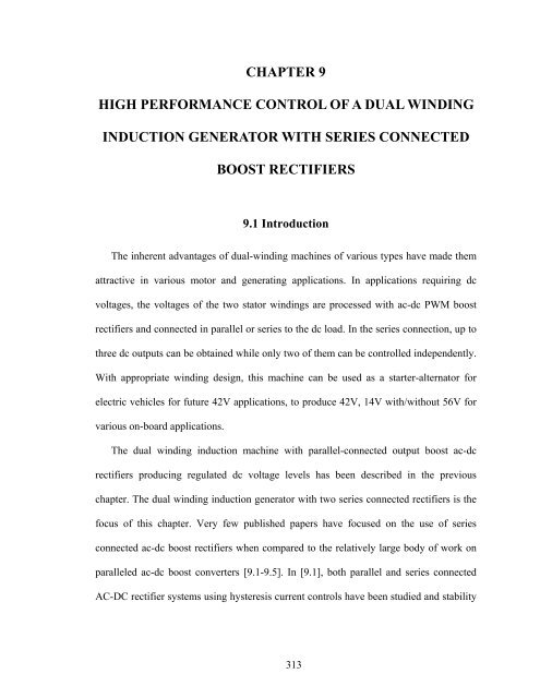 an investigation of dual stator winding induction machines