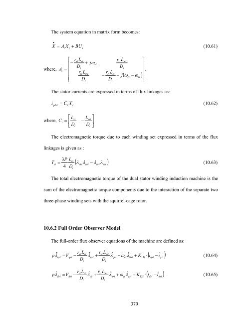 an investigation of dual stator winding induction machines