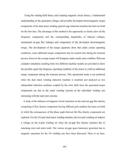 an investigation of dual stator winding induction machines