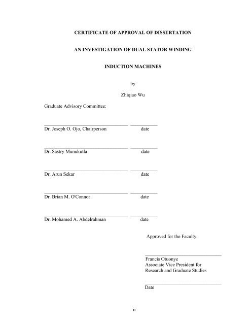 an investigation of dual stator winding induction machines