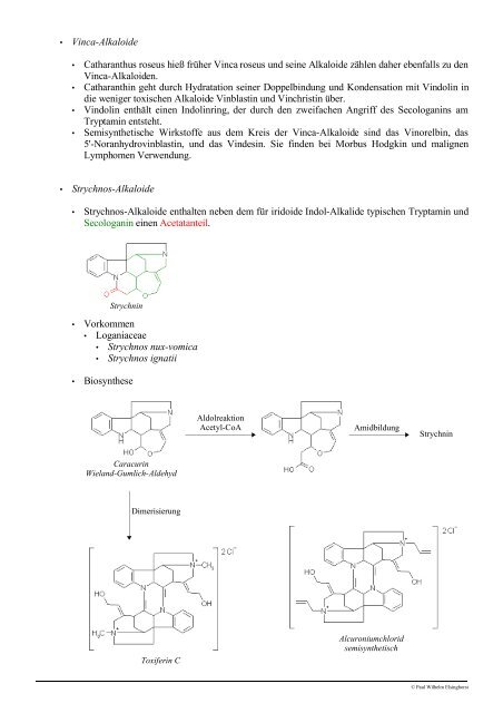 Vorlesung Pharmazeutische Biologie Derivate des Stickstoff ...