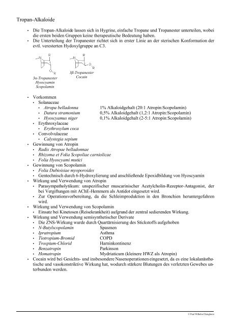 Vorlesung Pharmazeutische Biologie Derivate des Stickstoff ...