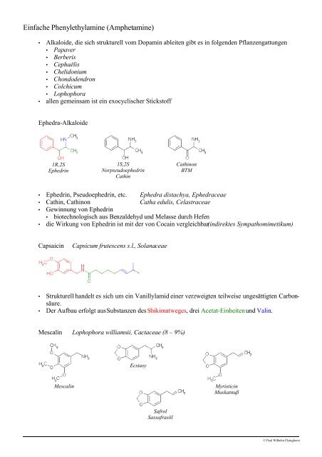 Vorlesung Pharmazeutische Biologie Derivate des Stickstoff ...