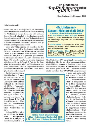 Infoschreiben Dezember 2012 (PDF-Datei) - Dr. Lindemann ...