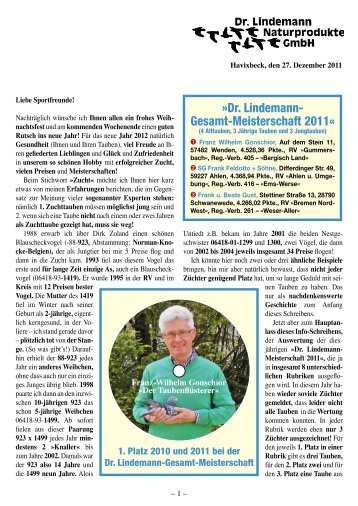 Dr. Li, Rundschr. 27. 12. 011 - Dr. Lindemann Naturprodukte GmbH