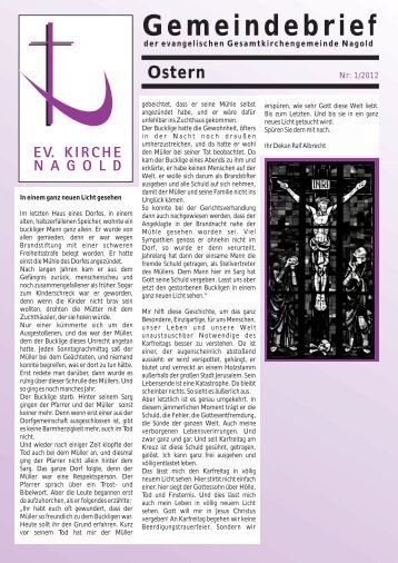 Gemeindebrief - Evangelische Gesamtkirchengemeinde Nagold