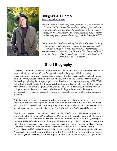 Short Bio - Douglas J. Cuomo