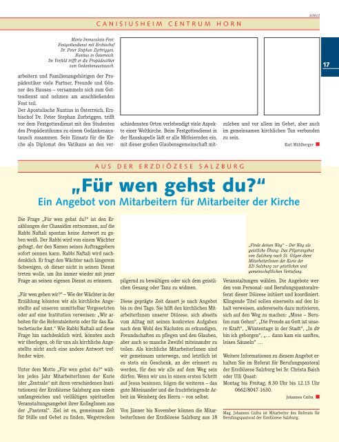 Auf steigt das Gebet, hernieder steigt die Gnade. - Miteinander