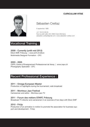 View / Download CV - Sebastien Crettaz