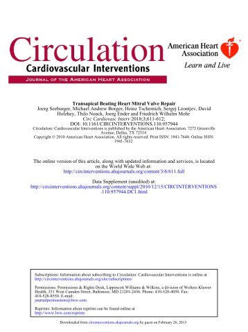 Images and Case Reports in Interventional Cardiology Transapical ...
