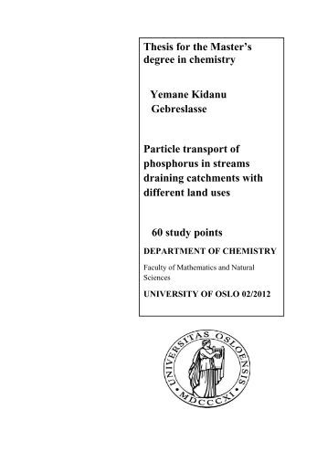 Dissertation titles for an environmental chemist