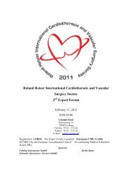 Roland Hetzer International Cardiothoracic and Vascular Surgery ...