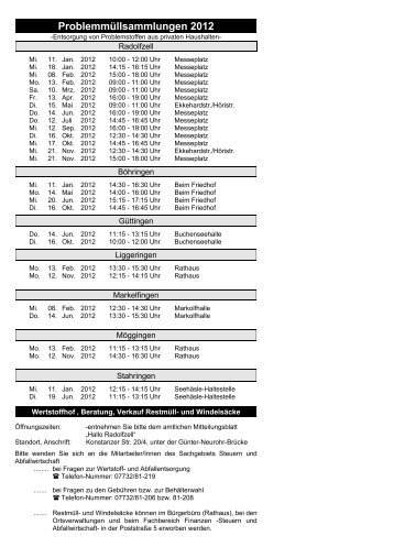 Informationen zum Abfallkalender 2012 - Radolfzell