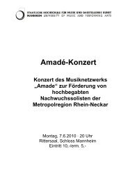 Amadé-Konzert - Staatliche Hochschule für Musik und darstellende ...