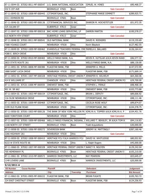 Warrick County Sheriff's Office - Indiana Sheriff Sale