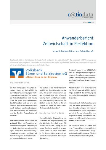 Anwenderbericht Zeitwirtschaft in Perfektion - ratiodata