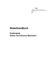 Modulhandbuch Bachelor-Studiengang Online-Journalismus